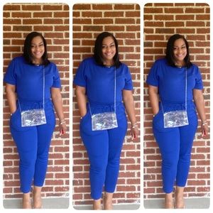 Women’s clothing 2 piece set (Royal blue)